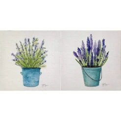 2-Piece Potted Herbs Canvas Wall Art Set, 12"