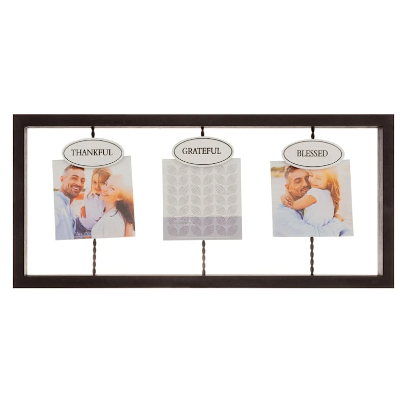 3-Opening Photo Collage With Thankful, Grateful, Blessed Photo Clip, 4"