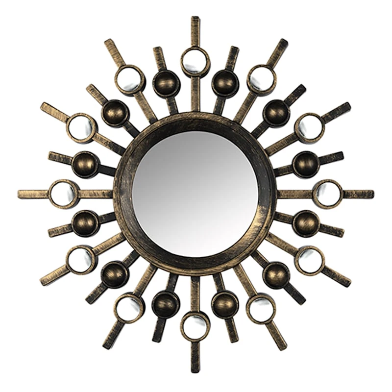 3-Piece Brown Wall Mirror Set, 10" - Image 3