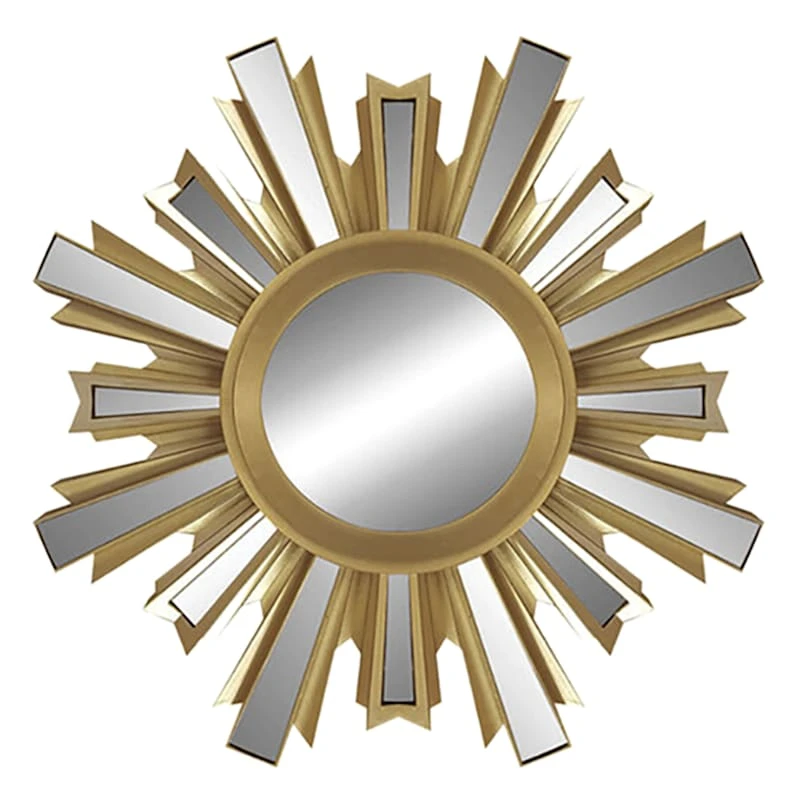3-Piece Gold Sunburst Accent Wall Mirror Set - Image 2