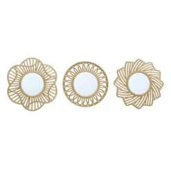 3-Piece Gold Wall Mirror Set