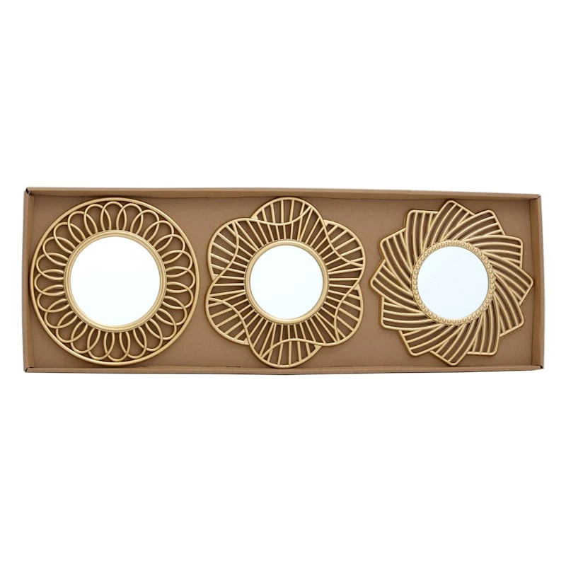3-Piece Gold Wall Mirror Set - Image 9