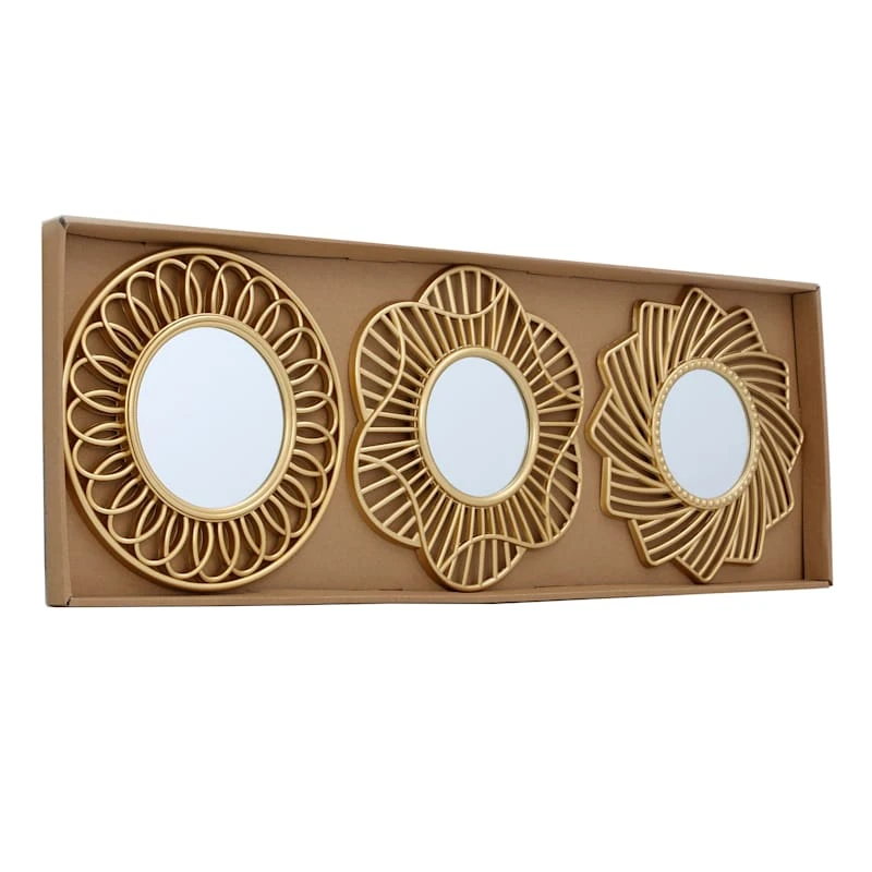 3-Piece Gold Wall Mirror Set - Image 10