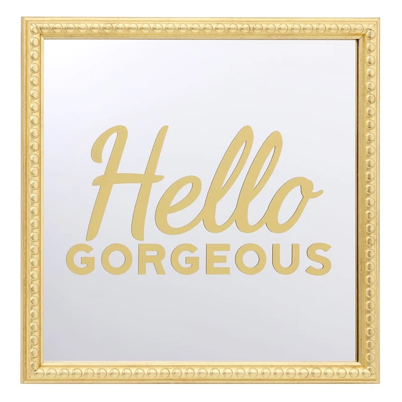 3-Piece Hello Gorgeous Gold Framed Wall Mirror Set, 10" - Image 4