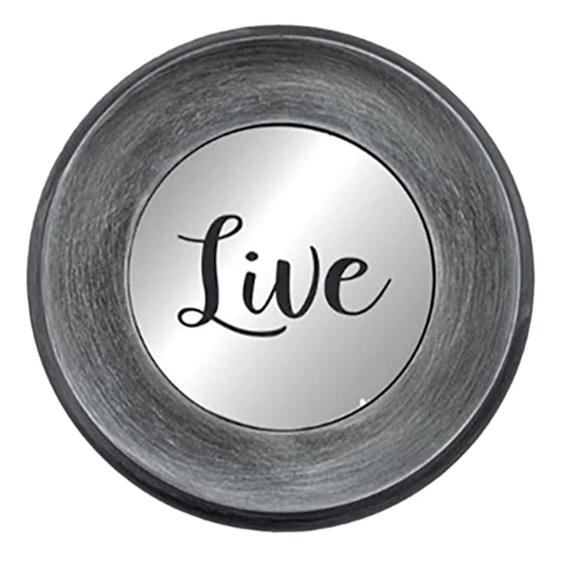 3-Piece Live, Love, Laugh Silver Framed Wall Mirror Set, 10" - Image 3