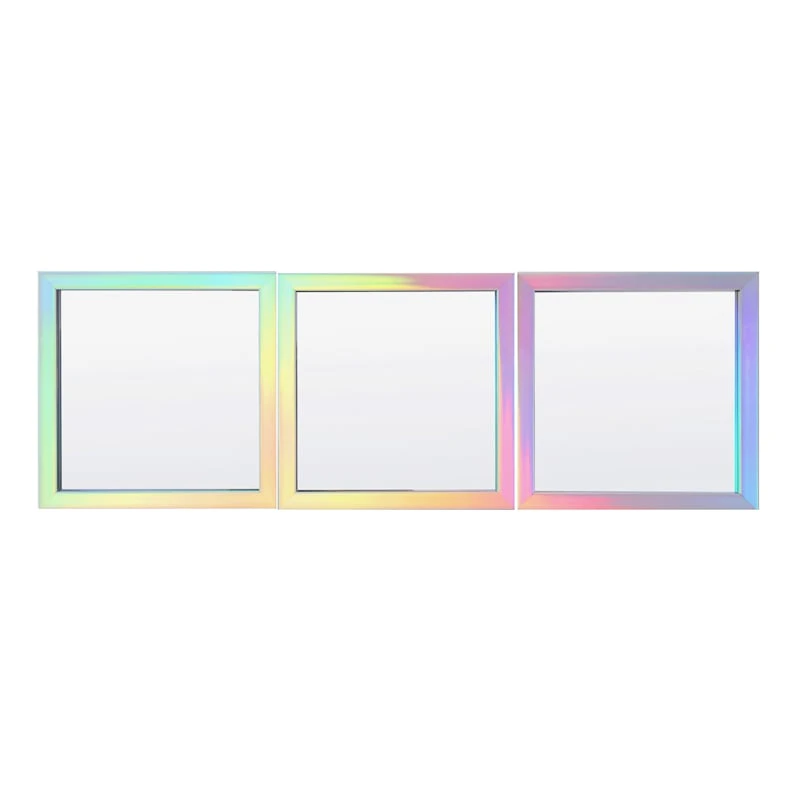 3-Piece Rainbow Framed Wall Mirror Set, 10"