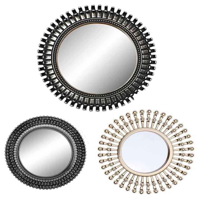 3-Piece Sunburst Wall Mirror Set, 25"