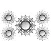 5-Piece Metallic Framed Floral Burst Wall Mirror Set