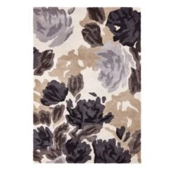 (A367) Natural Soft Touch Floral Area Rug, 5x7
