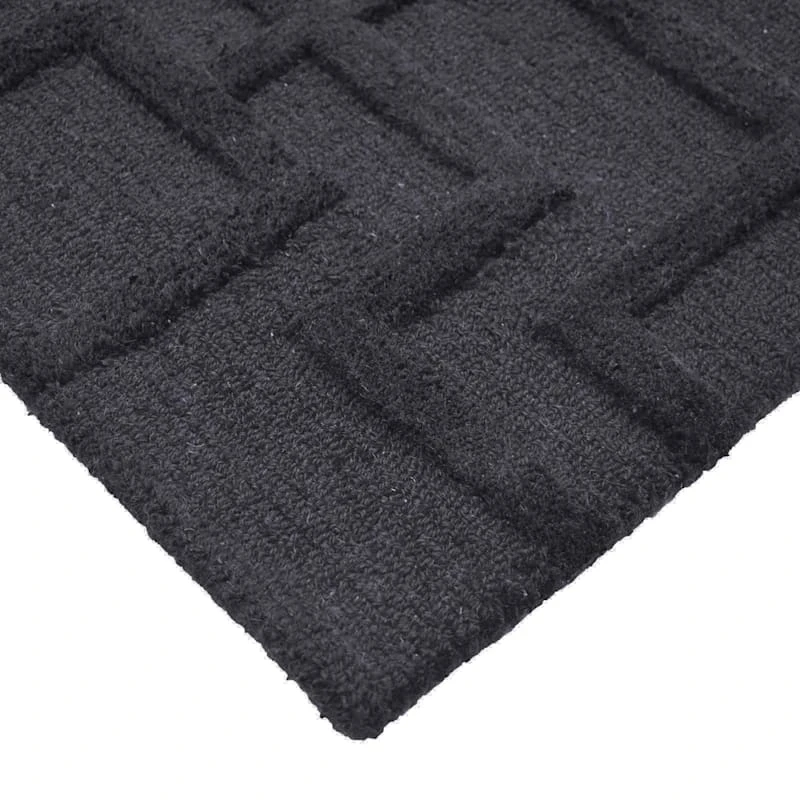 (A481) Crosby St Black Geometric Line Accent Rug, 2x4 - Image 2