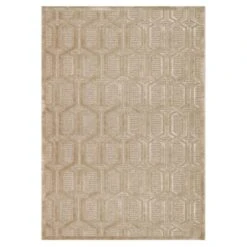 (A487) Providence Zenith Tan Geometric Area Rug, 5x7