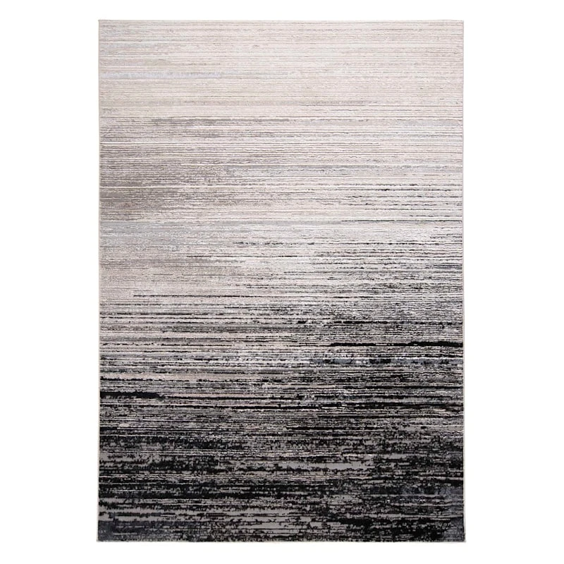 (A488) Avalis Grey & Black Ombre Area Rug, 5x7