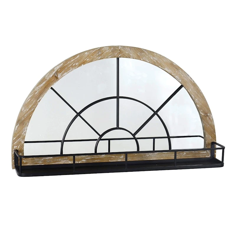 Arch Mirror With Shelf, 32x18