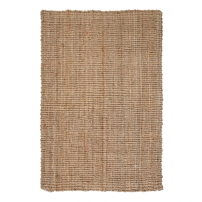 (B181) Honeybloom Jute Boucle Woven Area Rug, 5x7