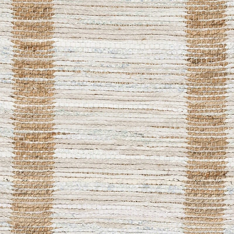 (B312) Henning Hand Woven Cotton & Jute Ivory Chindi Area Rug, 3x5 - Image 2