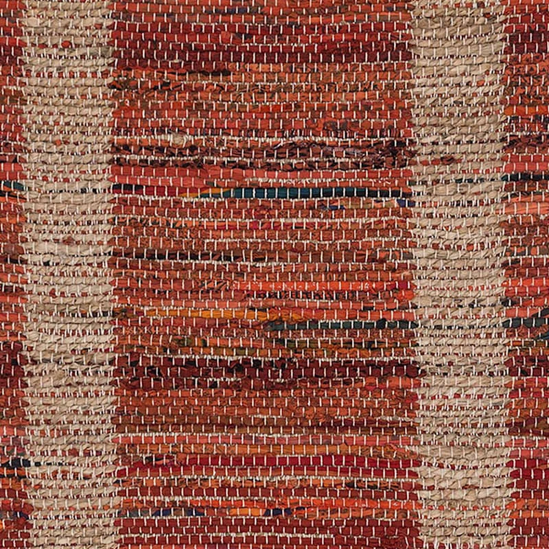 (B314) Henning Hand Woven Cotton Blend Red Chindi Area Rug, 3x5 - Image 2
