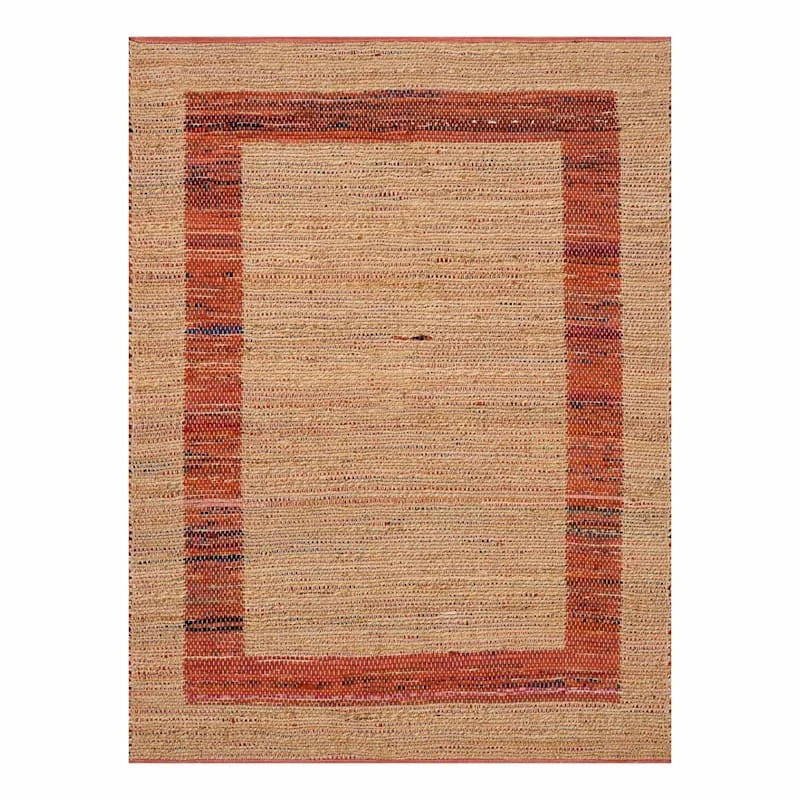 (B314) Henning Hand Woven Cotton Blend Red Chindi Area Rug, 5x7 - Image 3