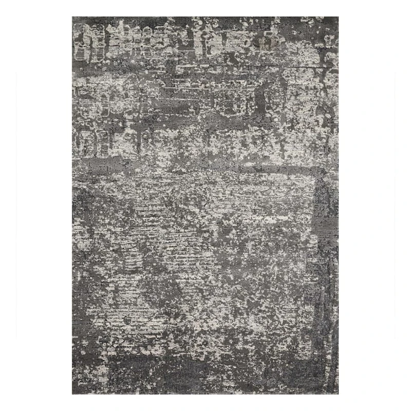 (B528) Holden Abstract Grey Area Rug, 5x7