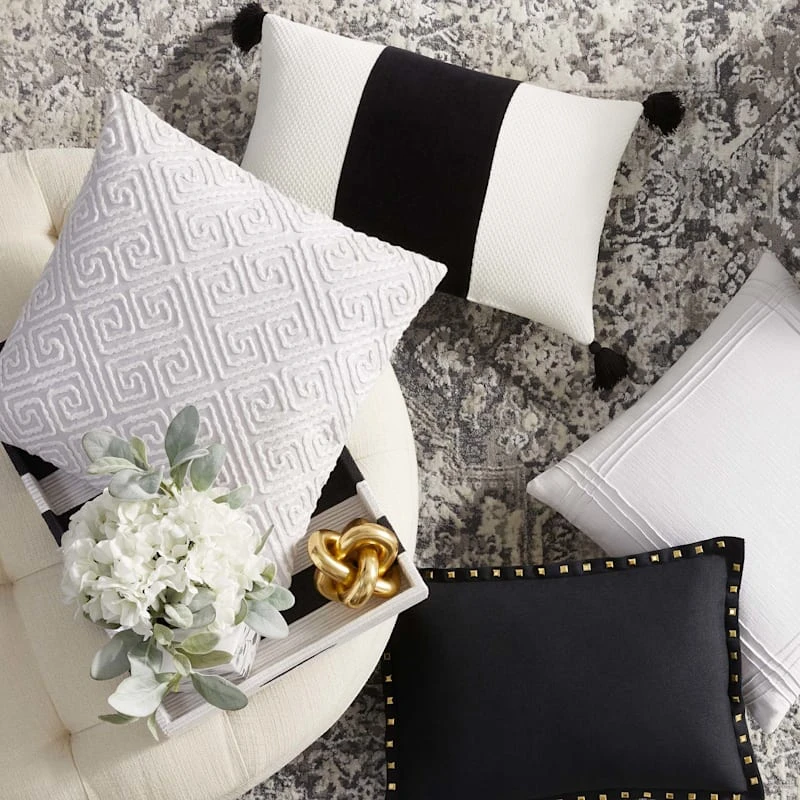 (B548) Providence Villa Dark Grey & Cream Distressed Look Area Rug, 8x10 - Image 3