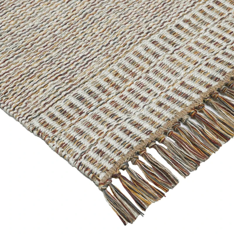 (B685) Tracey Boyd Natural Dunne Fringe Accent Rug, 3x5 - Image 2