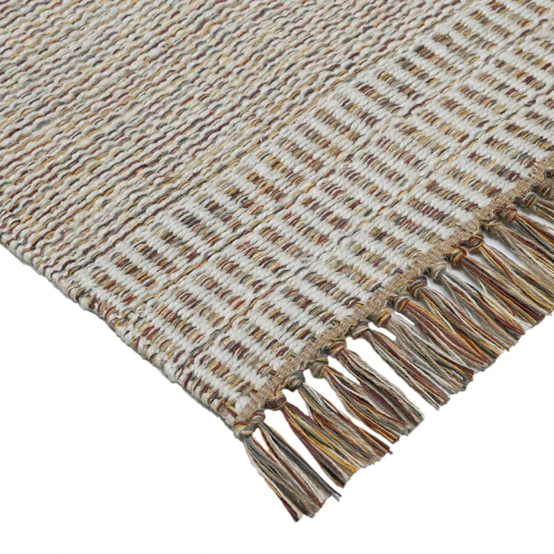 (B685) Tracey Boyd Natural Dunne Fringe Area Rug, 5x7 - Image 2