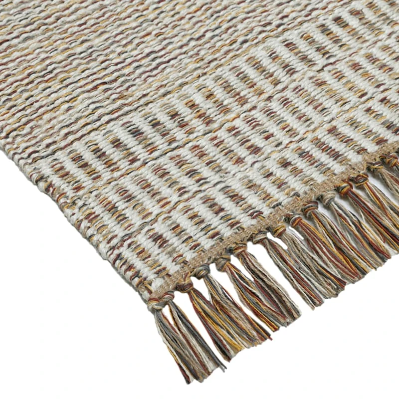 (B685) Tracey Boyd Natural Dunne Fringe Area Rug, 5x7 - Image 6