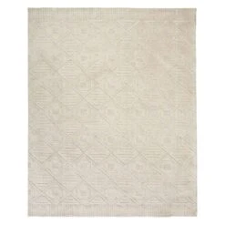 (B689) Crosby St Sanremo Ivory Diamond Design Area Rug, 8x10