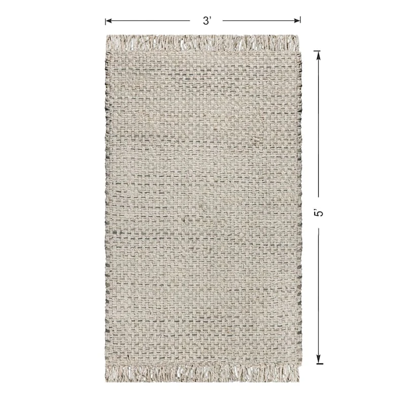 (B724) Ty Pennington Topher Neutral Flatweave Accent Rug, 3x5 - Image 5