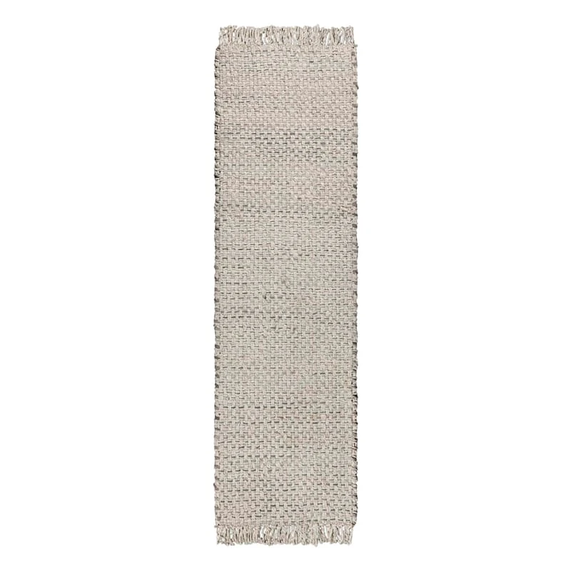 (B724) Ty Pennington Topher Neutral Flatweave Runner, 2x7