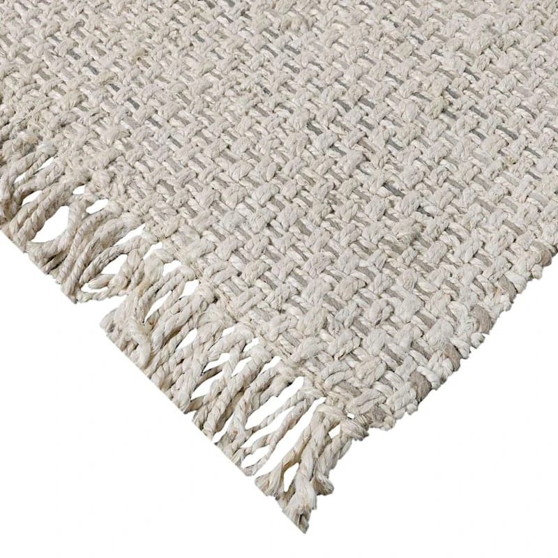 (B724) Ty Pennington Topher Neutral Flatweave Runner, 2x7 - Image 2