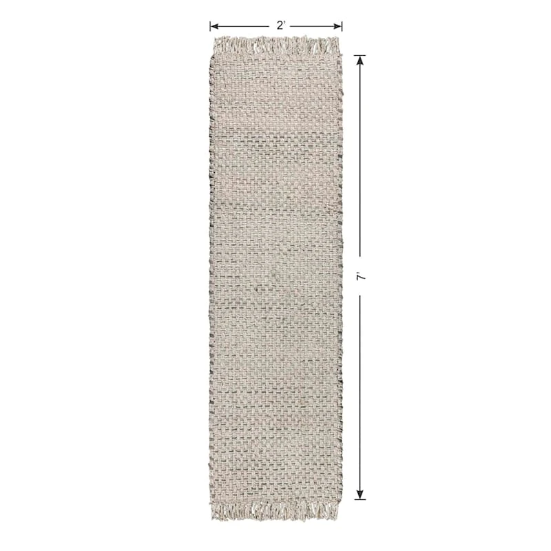 (B724) Ty Pennington Topher Neutral Flatweave Runner, 2x7 - Image 5