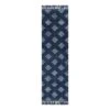 (B727) Tracey Boyd Isla Indigo Flatweave Fringe Runner, 2x7