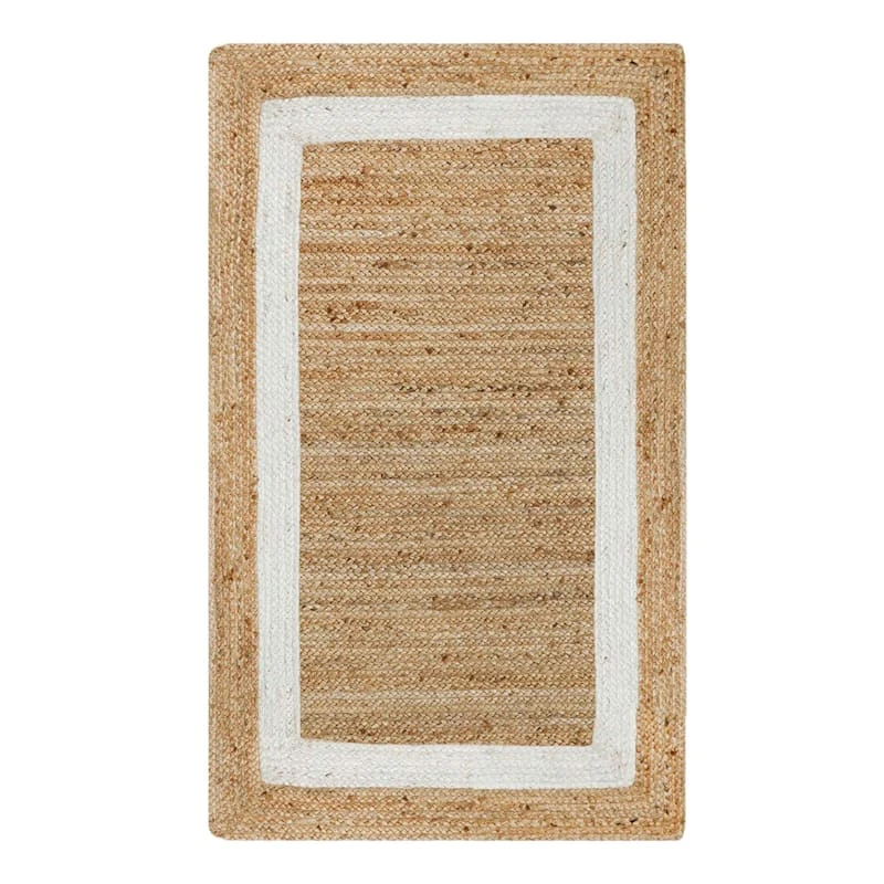 (B728) Kinsey Natural Border Accent Rug, 3x5