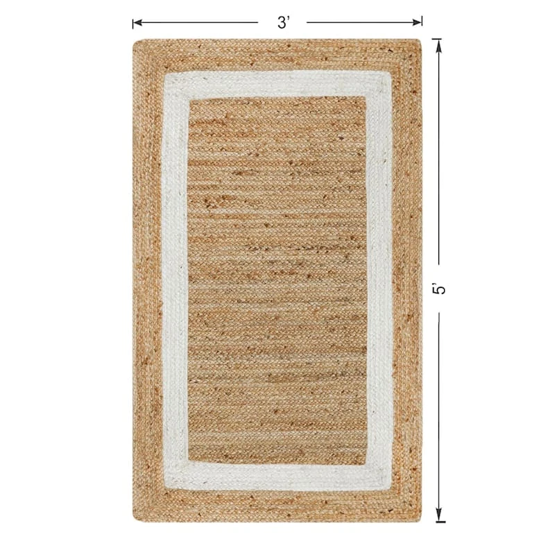 (B728) Kinsey Natural Border Accent Rug, 3x5 - Image 5