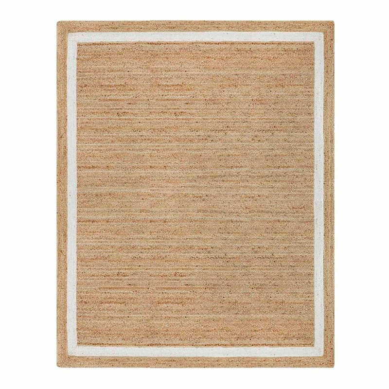 (B728) Kinsey Natural Border Area Rug, 8x10