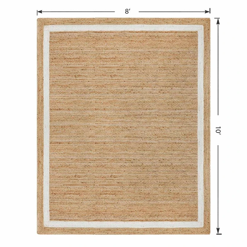 (B728) Kinsey Natural Border Area Rug, 8x10 - Image 5