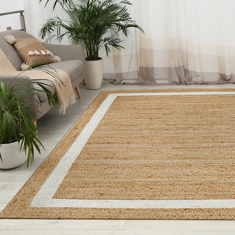 (B728) Kinsey Natural Border Area Rug, 8x10 - Image 6