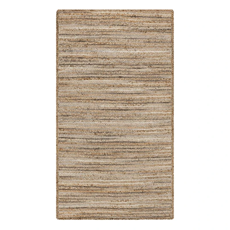(B729) Ty Pennington Kensie Natural Striped Jute Accent Rug, 3x5