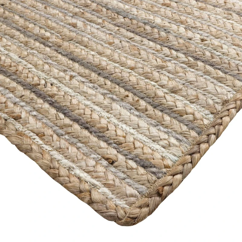 (B729) Ty Pennington Kensie Natural Striped Jute Accent Rug, 3x5 - Image 2