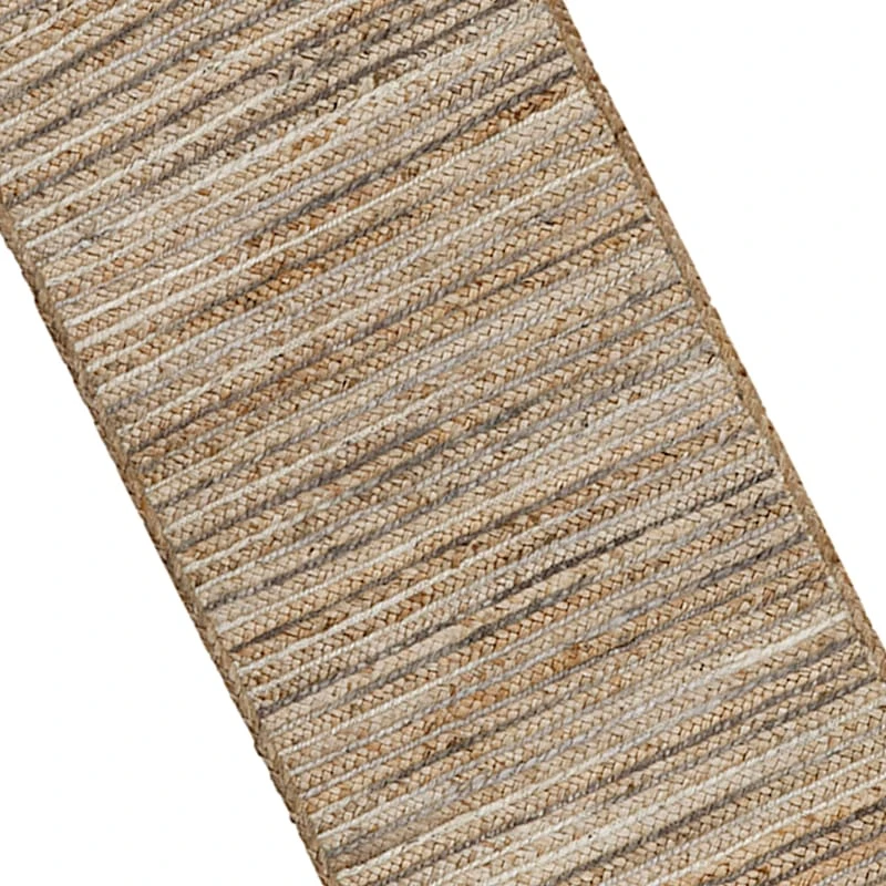 (B729) Ty Pennington Kensie Natural Striped Jute Runner, 2x7 - Image 4