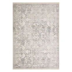 (B762) Cypress Ivory Floral Area Rug, 5x7