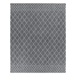 (B772) Found & Fable Tribal Grey Diamond Design Area Rug, 8x10