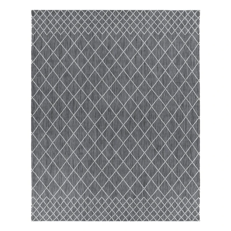 (B772) Found & Fable Tribal Grey Diamond Design Area Rug, 8x10