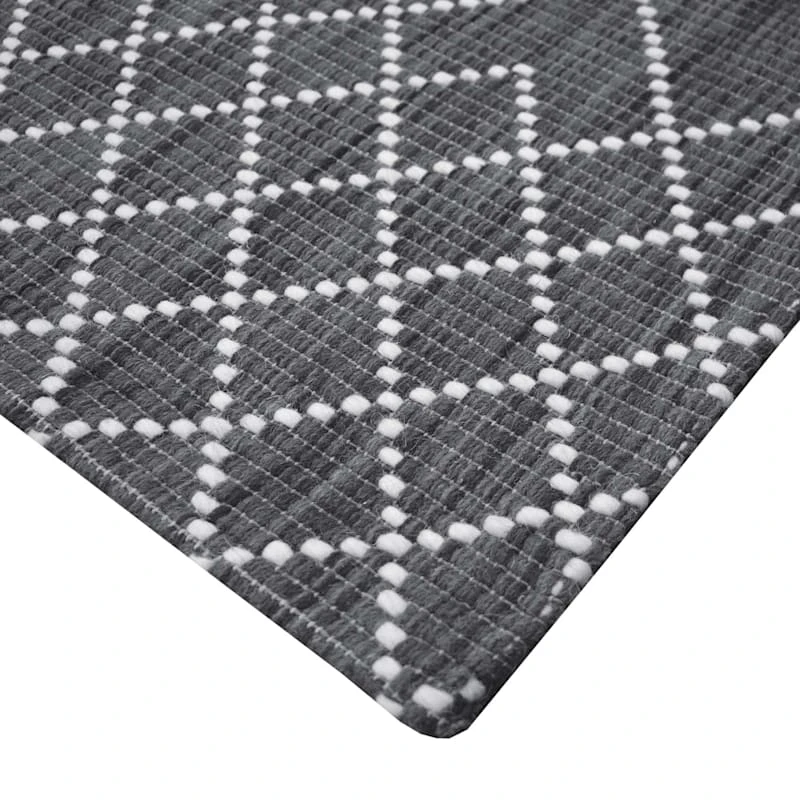 (B772) Found & Fable Tribal Grey Diamond Design Area Rug, 8x10 - Image 2