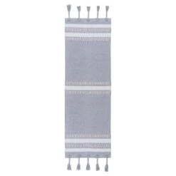 (B800) Honeybloom Grey & Ivory Striped Runner, 2x6