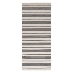 (B804) Santiago Navy & Ivory Striped Runner, 2x8