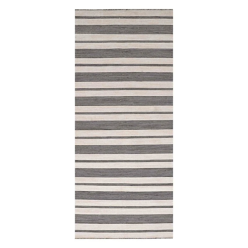 (B804) Santiago Navy & Ivory Striped Runner, 2x8
