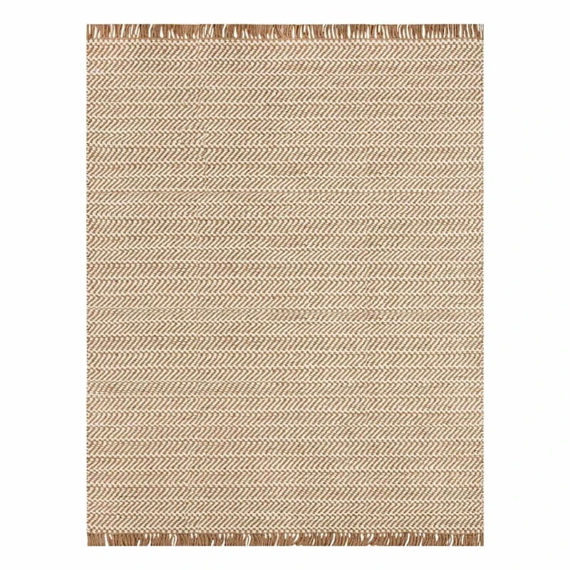 (B821) Crosby St Moore Natural Herringbone Area Rug, 8x10