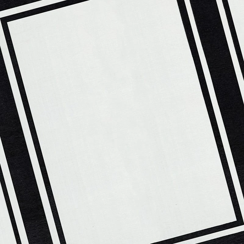 (B842) Providence Noa Black & White Border Washable Area Rug, 8x10 - Image 4