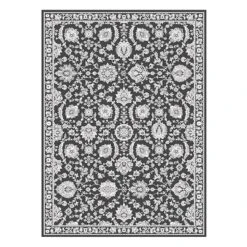 (B845) Providence Tiffany Blue Floral Area Rug, 5x7